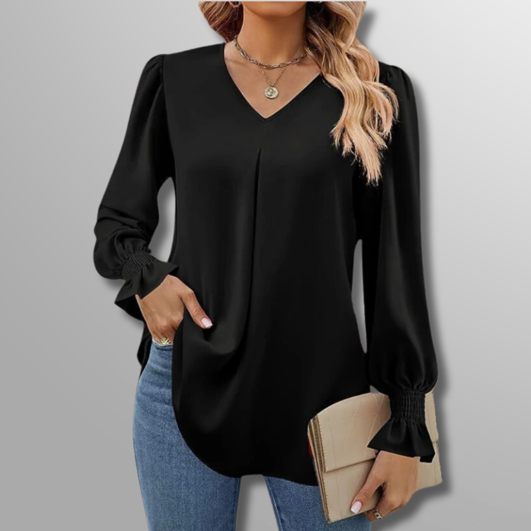 EMILIA | LUXE V-HALS BLOUSE