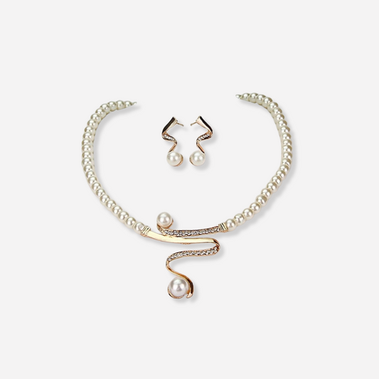 Venus Parel Ketting + Oorbellen