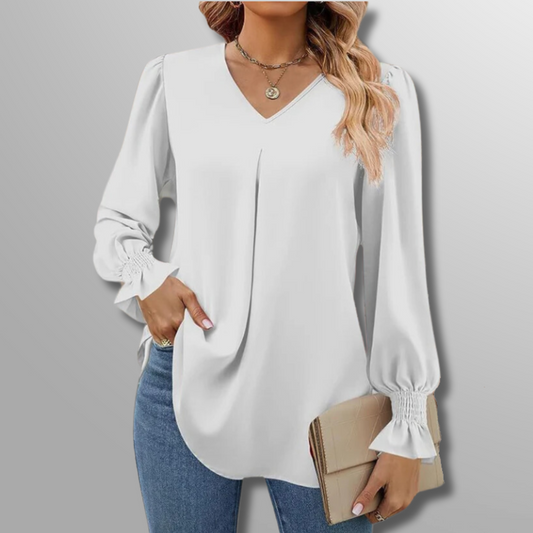 EMILIA | LUXE V-HALS BLOUSE